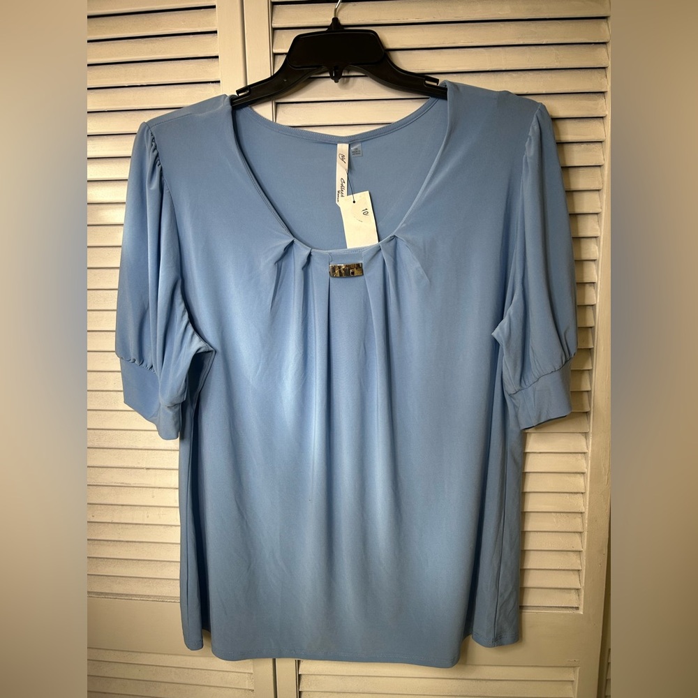 NY Collection Blue Women's Top Size 2X